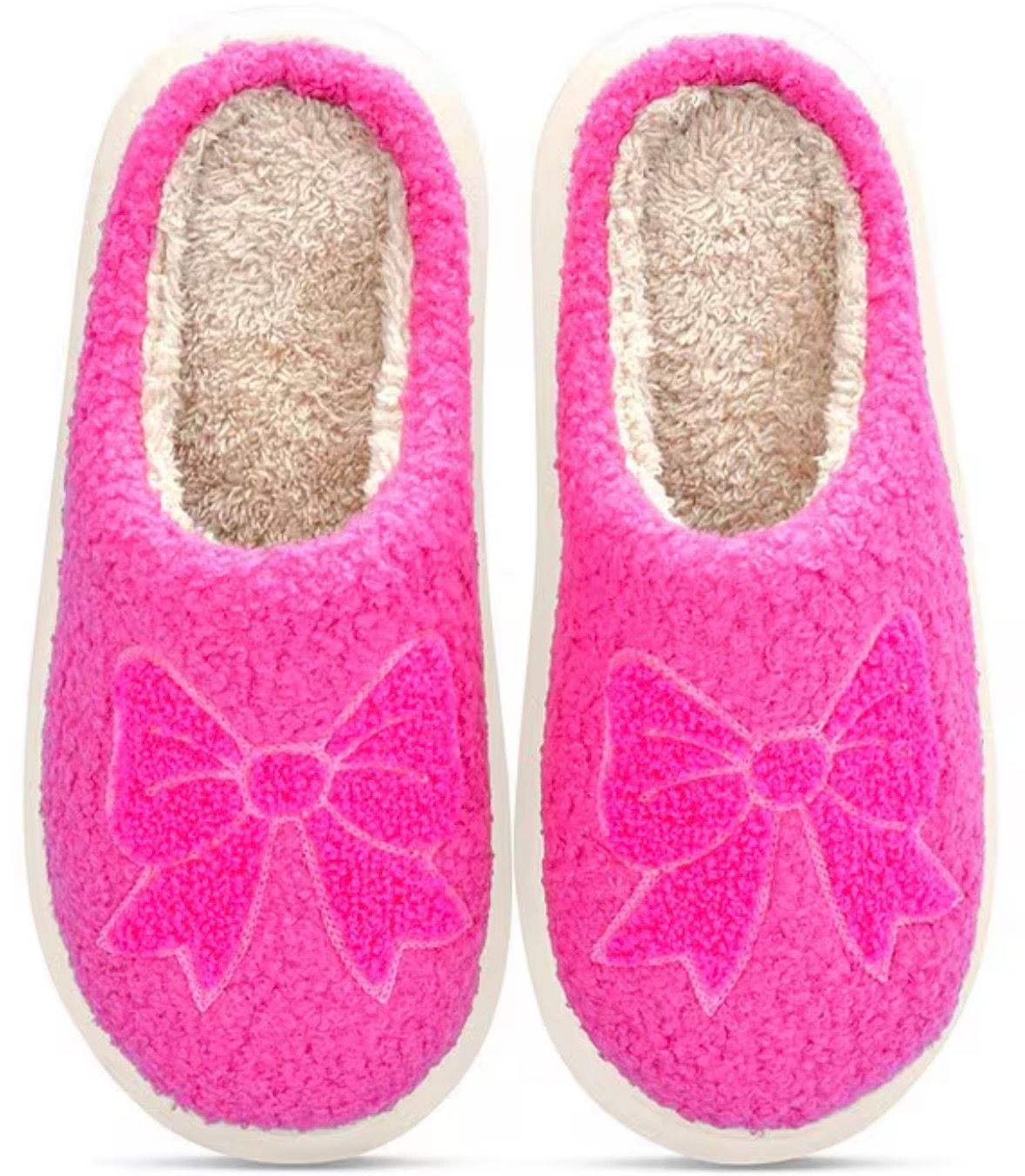 Pink Cozy Bow Slippers