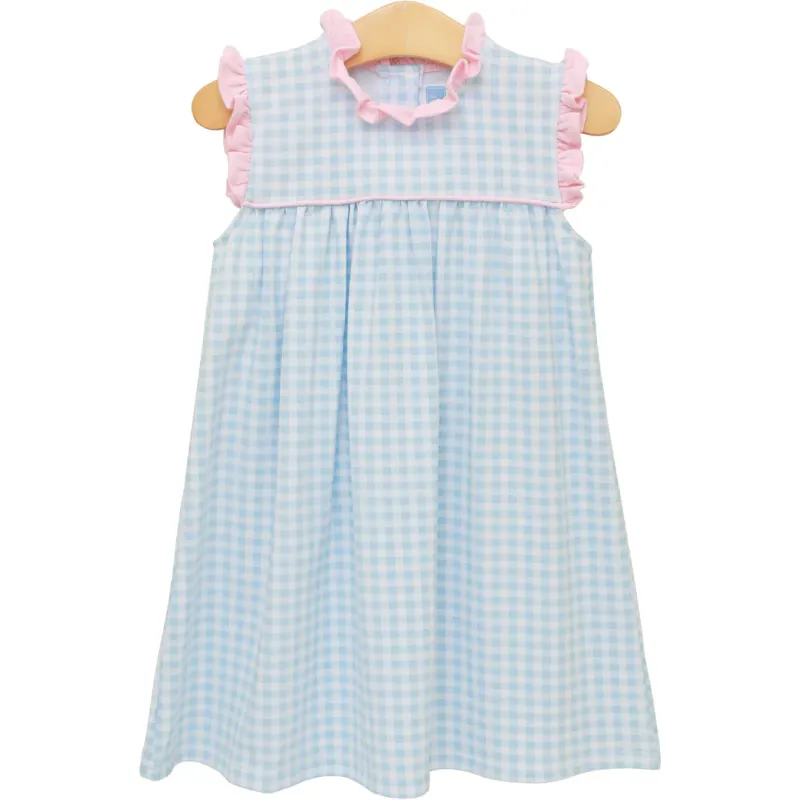 Meredith Dress in Light Blue/Pink