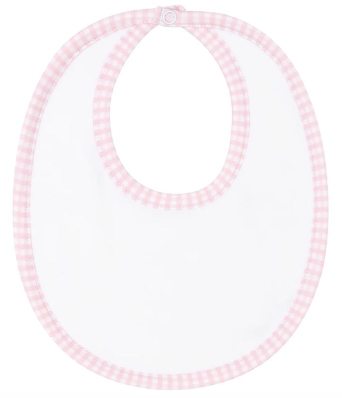 Pink Gingham Baby Bib