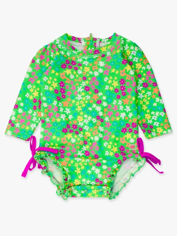 Neon Floral Long Sleeve Rashguard
