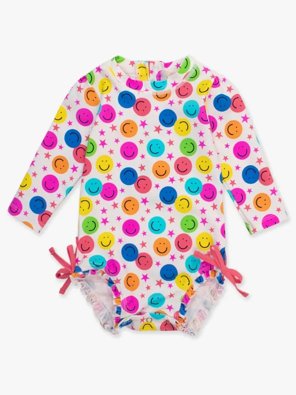 Star Smile Long Sleeve One Piece Rash Guard