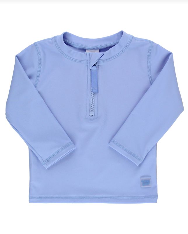 Periwinkle Blue Long Sleeve Zipper Rash Guard