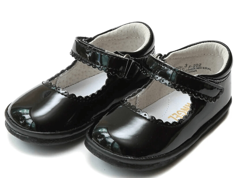 Patent Black Scalloped Mary Jane
