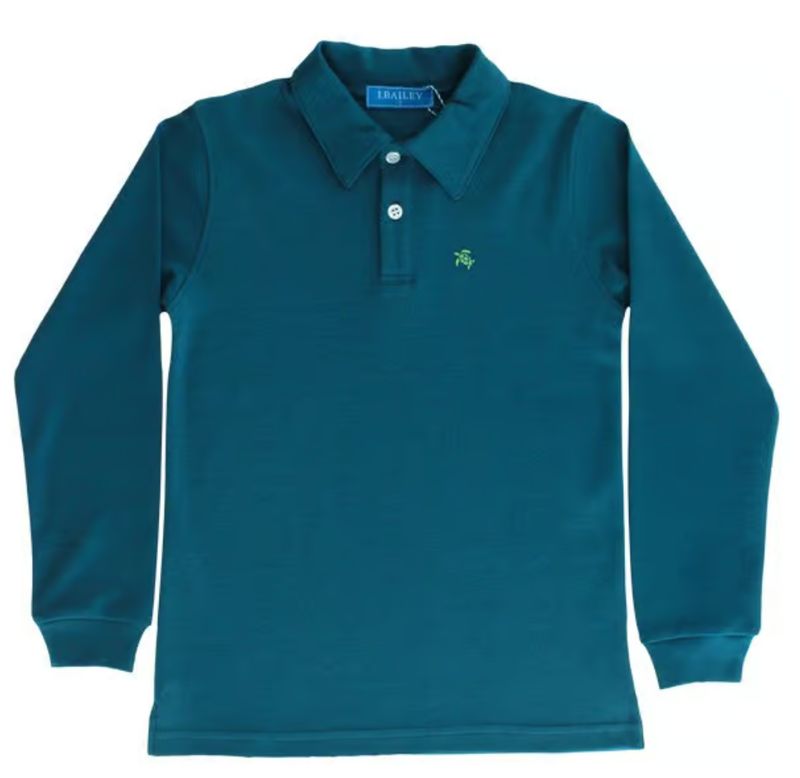 Teal Long Sleeve Polo