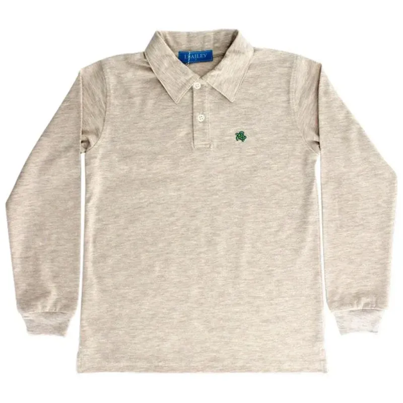 Oatmeal Long Sleeve Polo