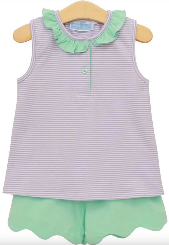 Nora Short Set Lavender Stripe/Mint