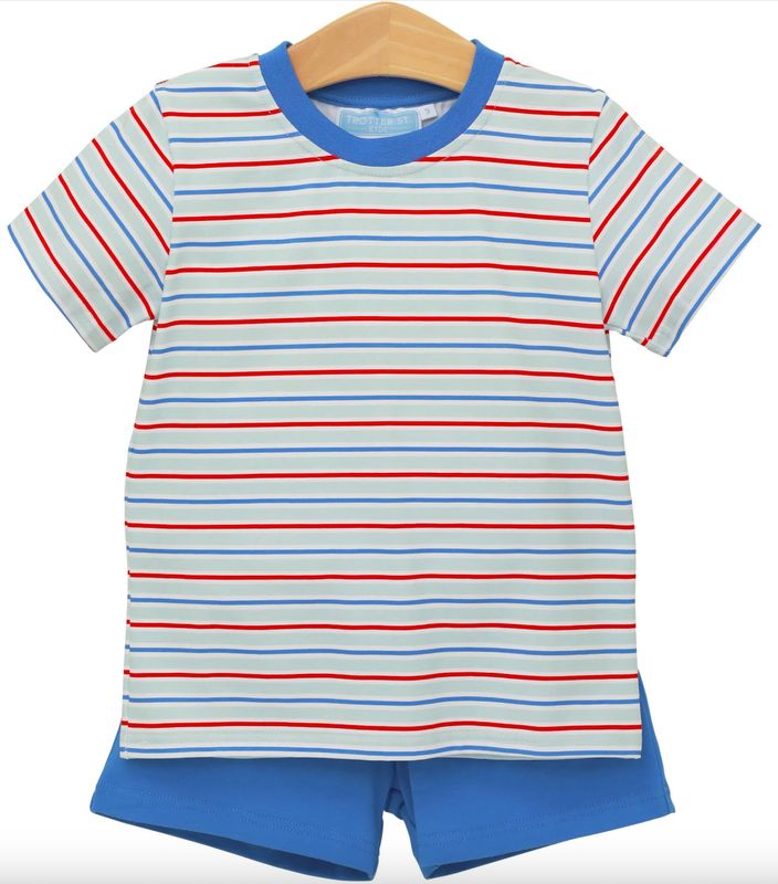 Drew Short Set- Patriotic Stripe