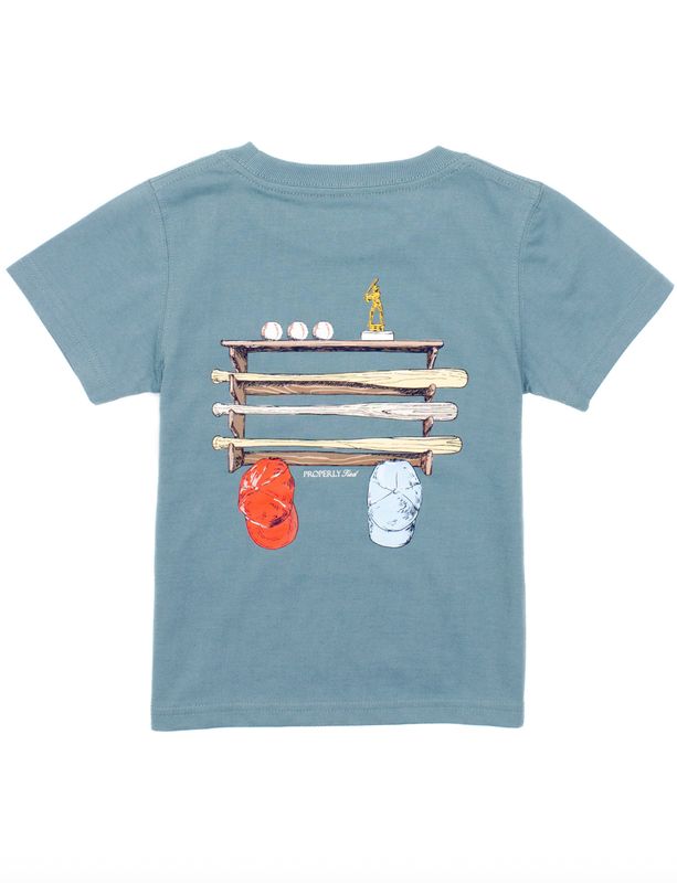 Bat Rack Short Sleeve Steel Blue T-Shirt