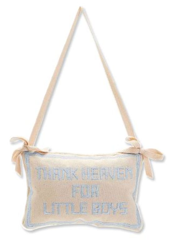 Thank Heaven For Little Boys Pillow Door Hanger