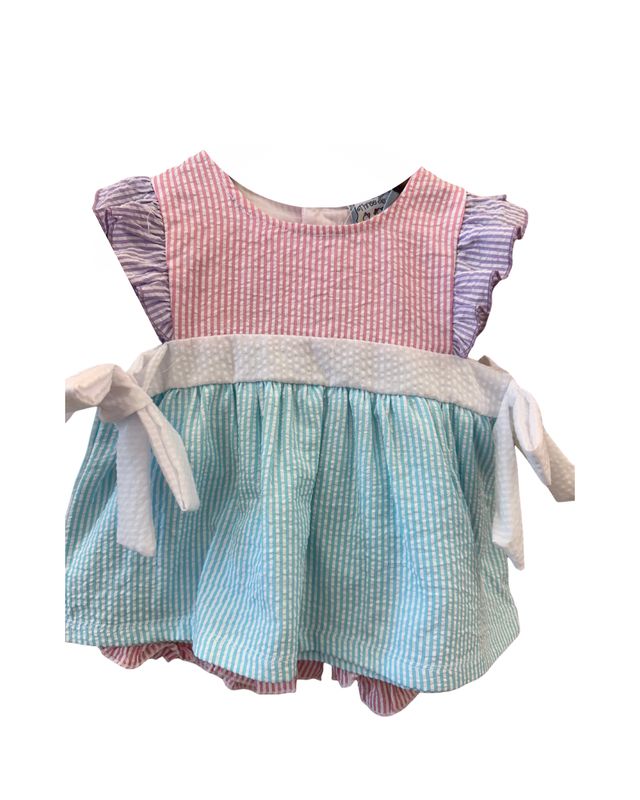 Colorblock Tie Short Set