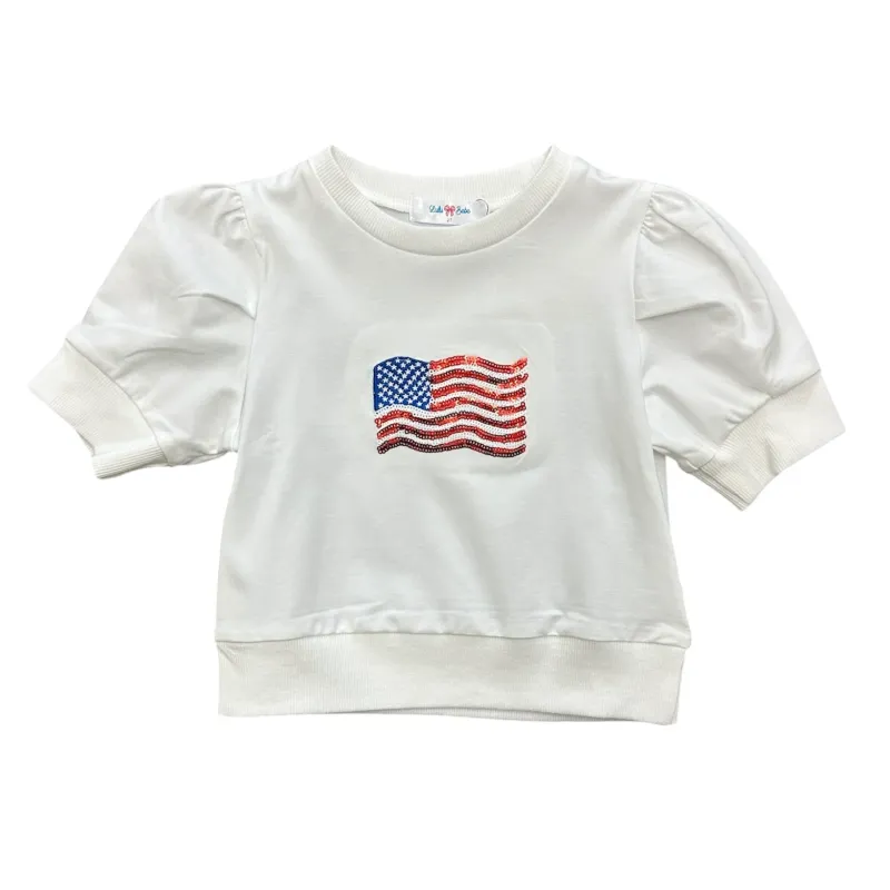 American Flag Sequin Puff Shirt