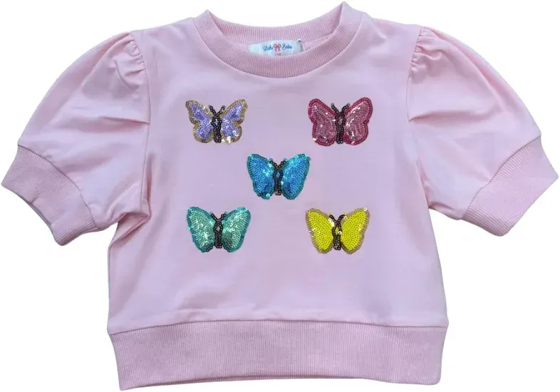 Butterfly Sequin Puff Shirt