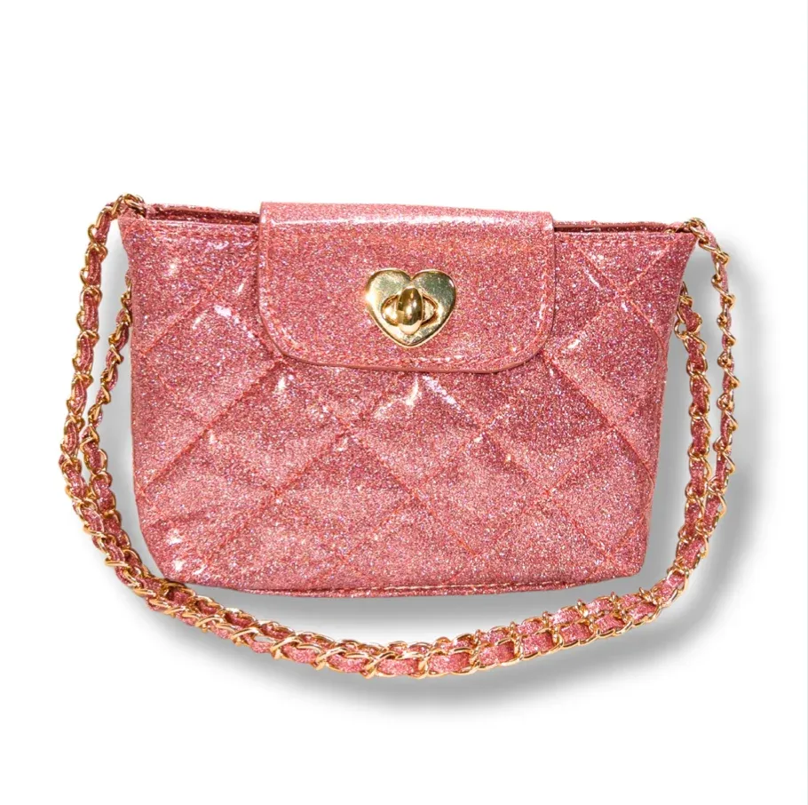 Paige Pink Glitter Purse