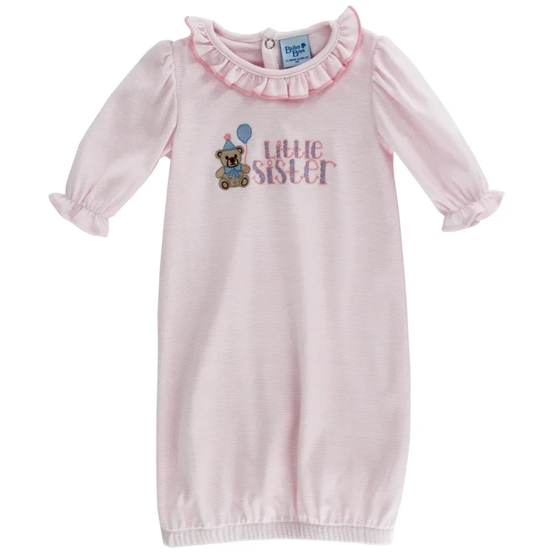 Pink Micro Stripe Little Sister Gown