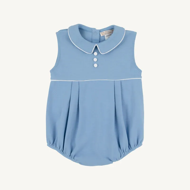 Sleeveless Bradford Bubble in Sarasota Sky/Worth Ave White