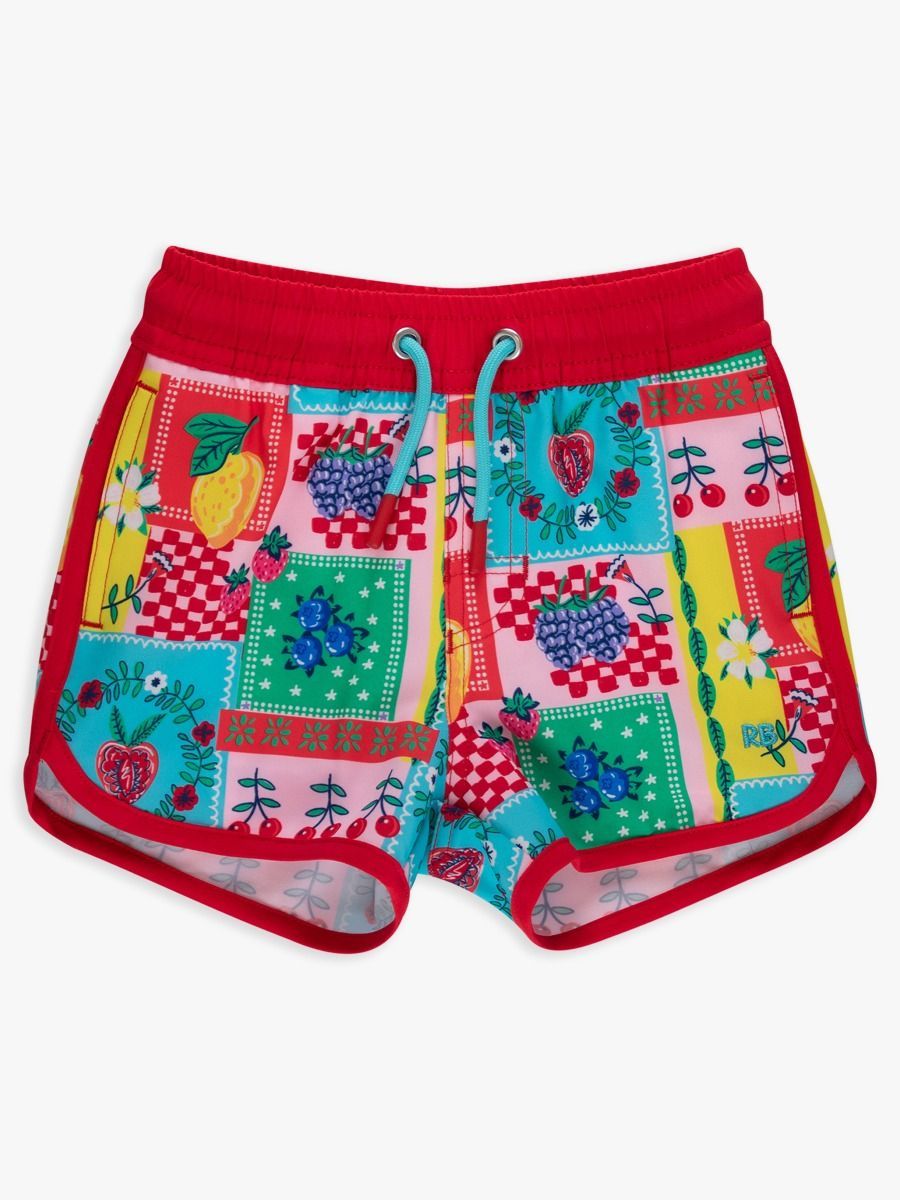 Picnic Party Performance Hybrid Dolphin Hem Swim Trunks