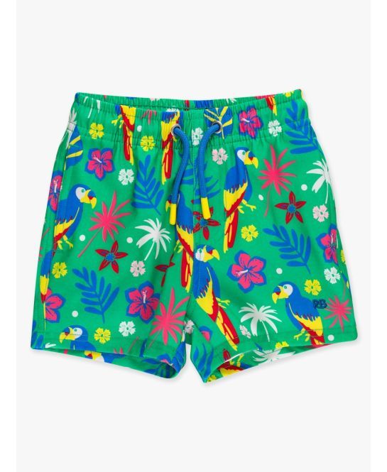 Parrot Palms Performance Hybrid Swim Trunks