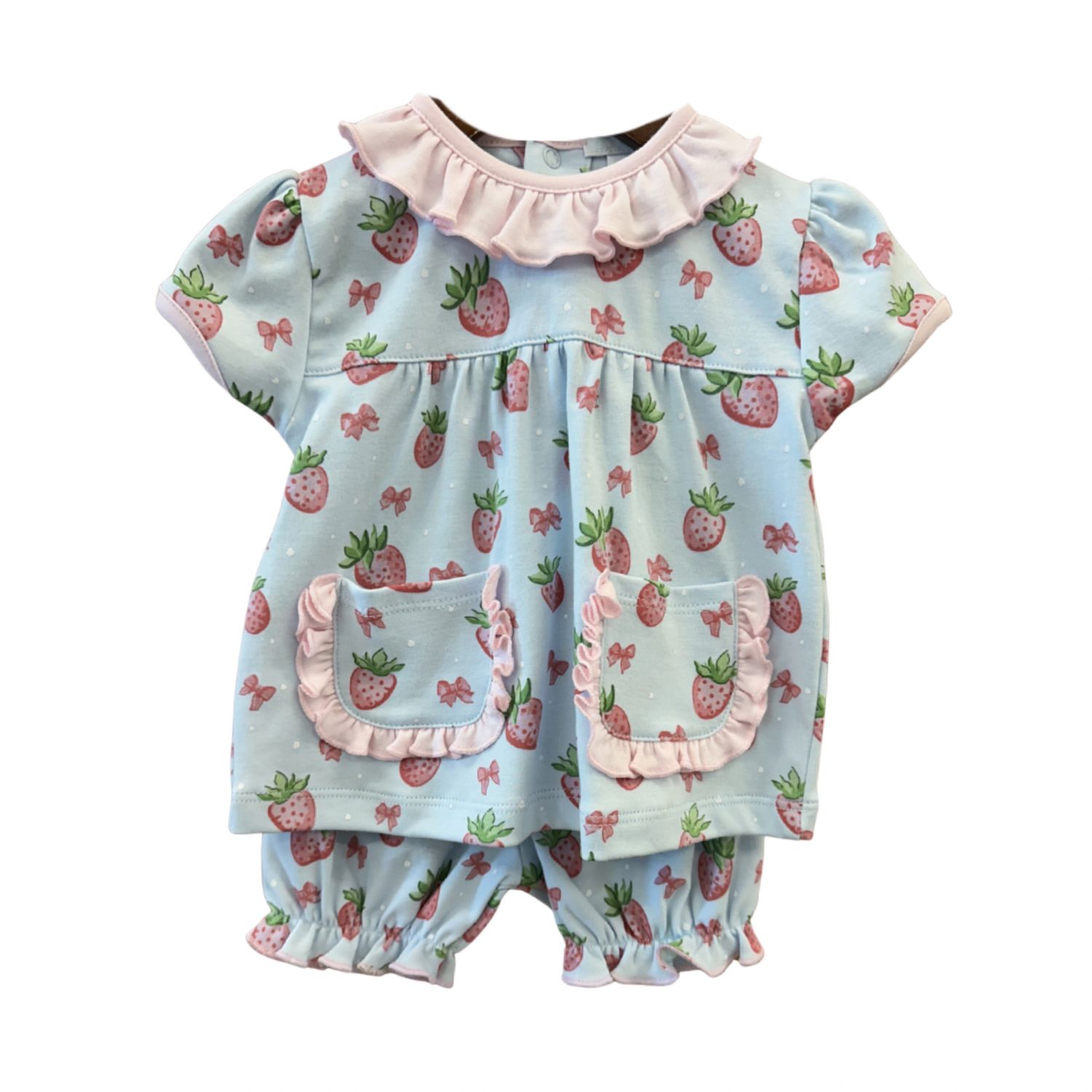Pima Strawberry Bloomer Set with Pockets