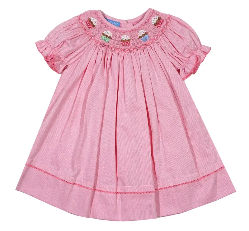 Cup Cake Girls Pink Check Bishop Dress