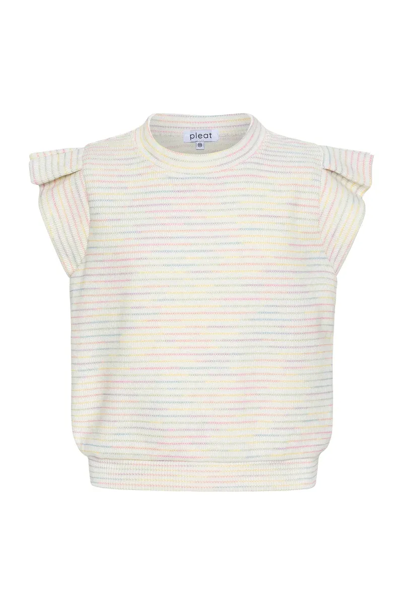 Olivia Top in Rainbow Knit Stripe