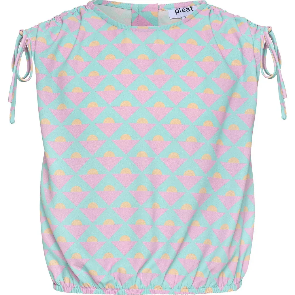 Emma Top with Ties in Abstract Horizon