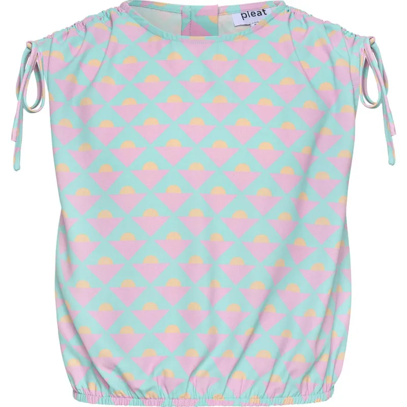 Emma Top with Ties in Abstract Horizon