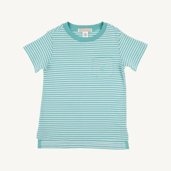 Turks Teal Stripe Carter Crewneck