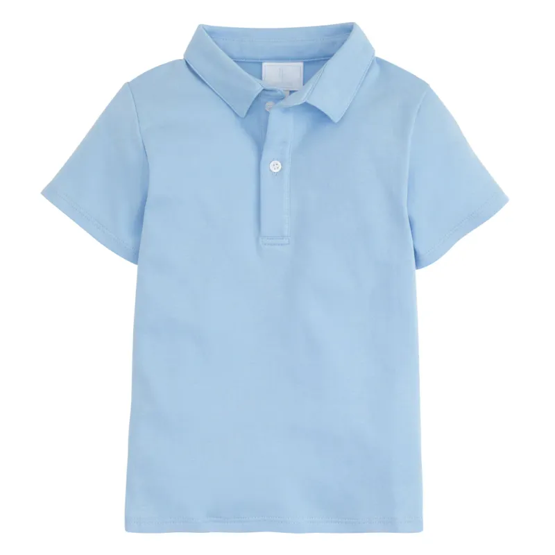 Short Sleeve Polo in Light Blue