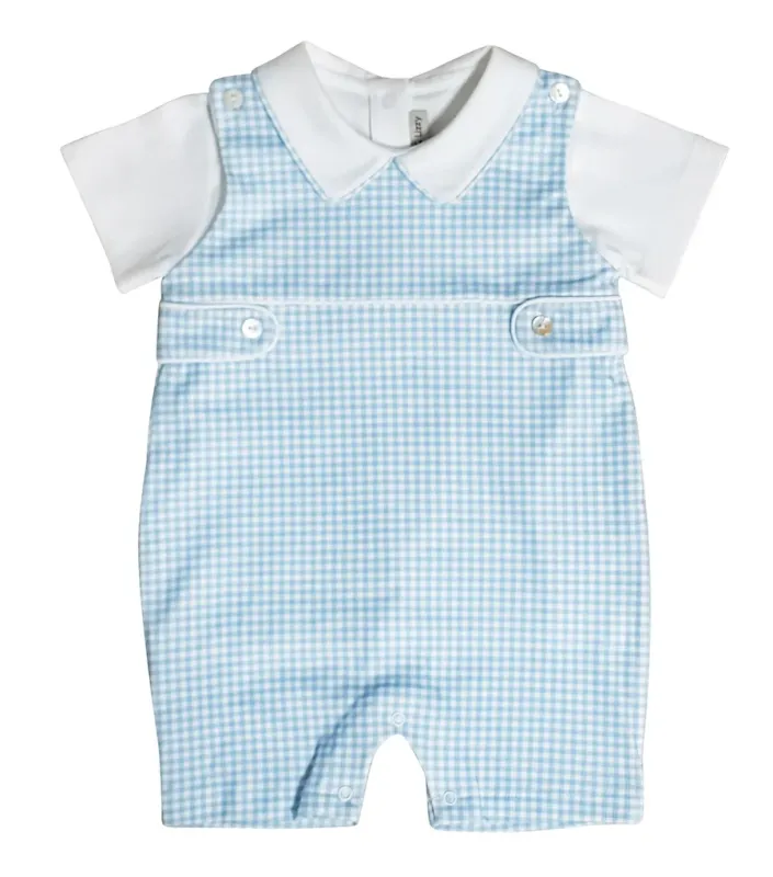 Pima Cotton Baby Boy Overall Set