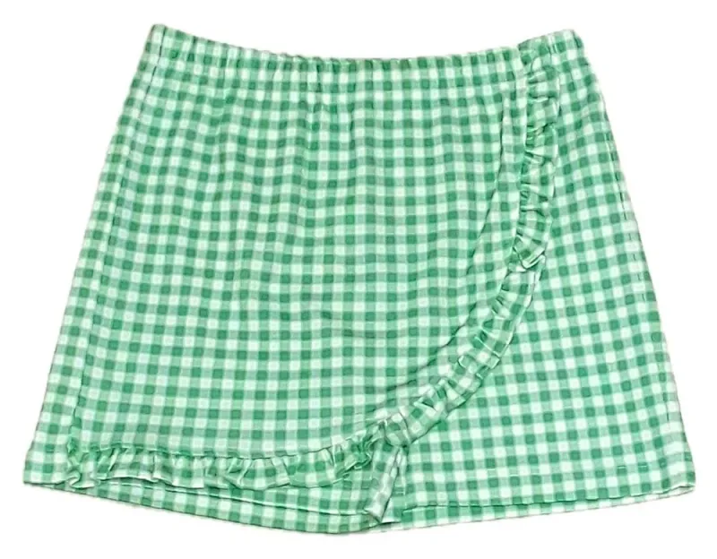 Green Check Golf Skirt