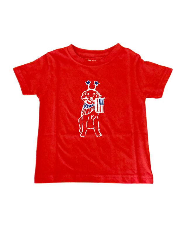 Red Patriotic Dog T-Shirt