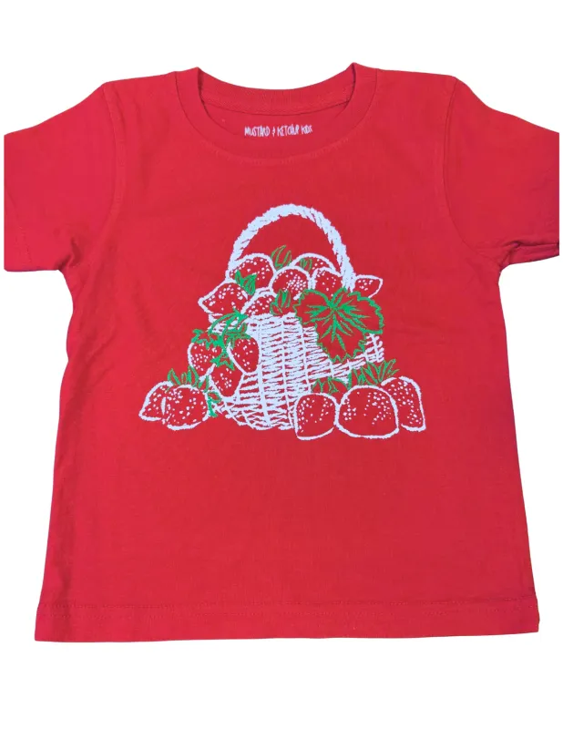 Red Strawberry Basket T-Shirt