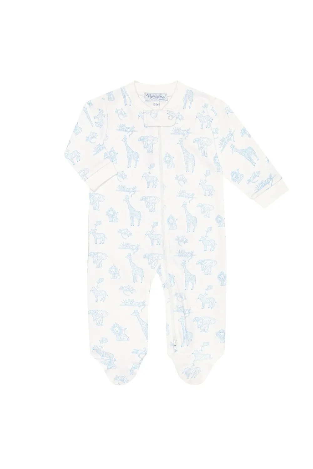 Blue Safari Zipper Footie