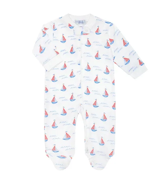 Sailboats Zipper Footie