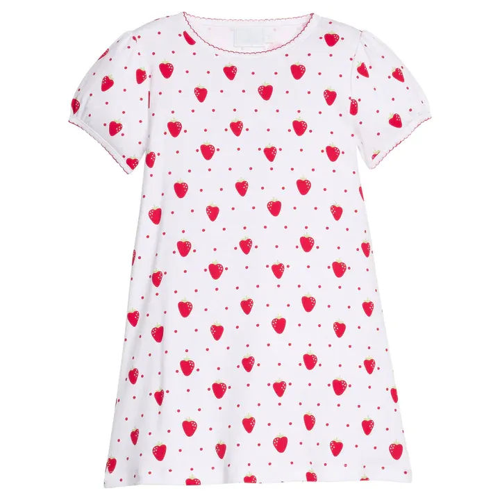 Printed T-Shirt Dress in Strawberries