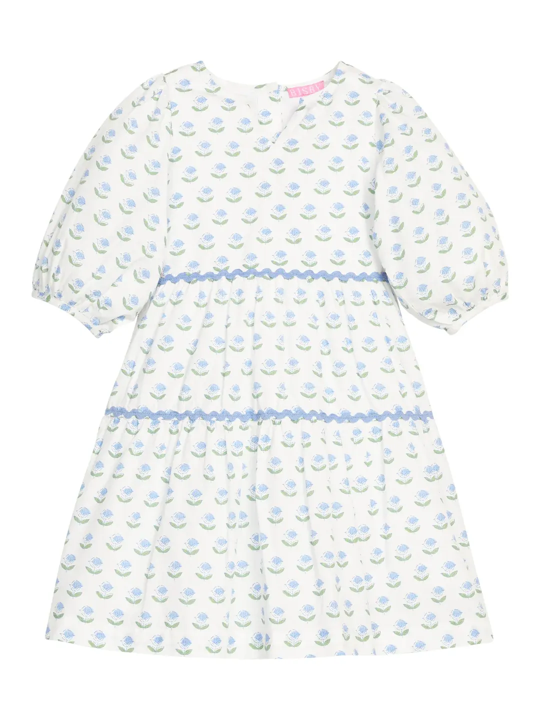 Madaket Dress in Blue Tulip Block Print