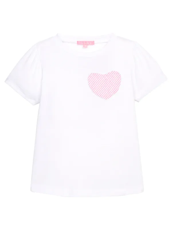 Essential Tee in Pink Seersucker Heart