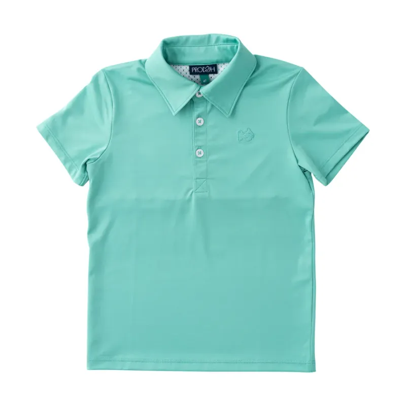 Boys Pro Performance Short Sleeve Polo in Marine Green