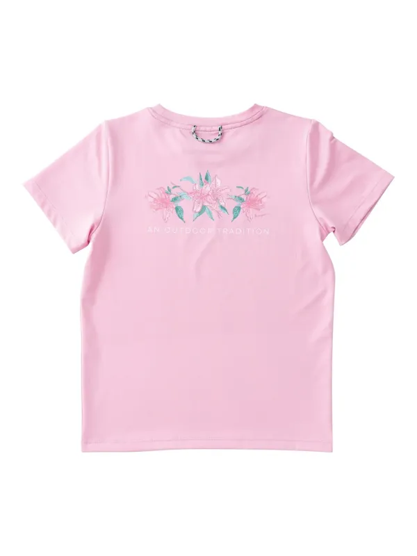 Girls Pro Performance Short Sleeve T-Shirt in Floral