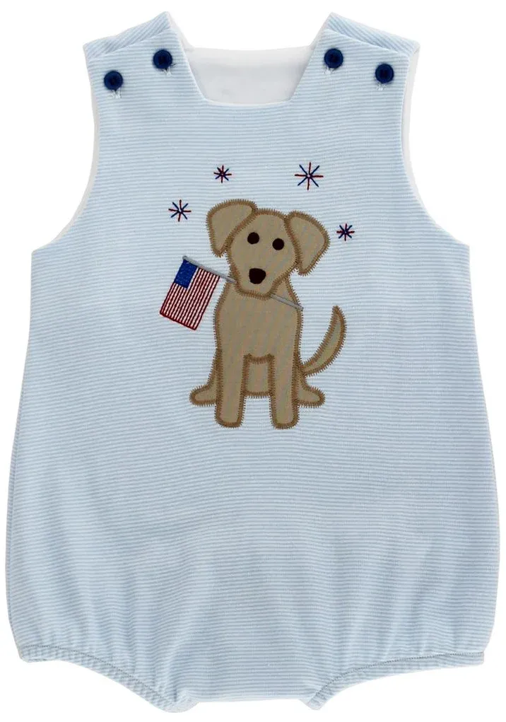 Boys Patriotic Pup Knit Bubble