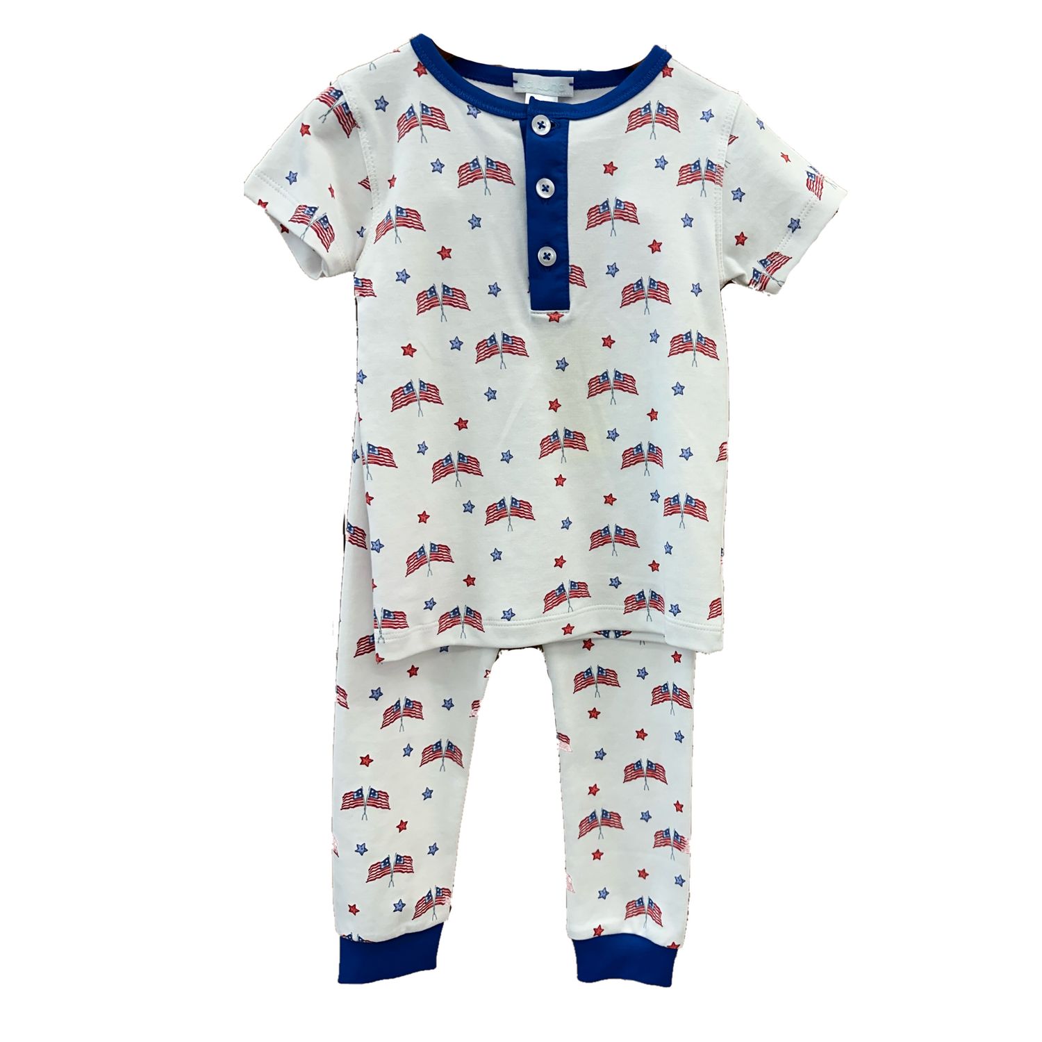 Boys Flag Pima Short Sleeve Pant Set