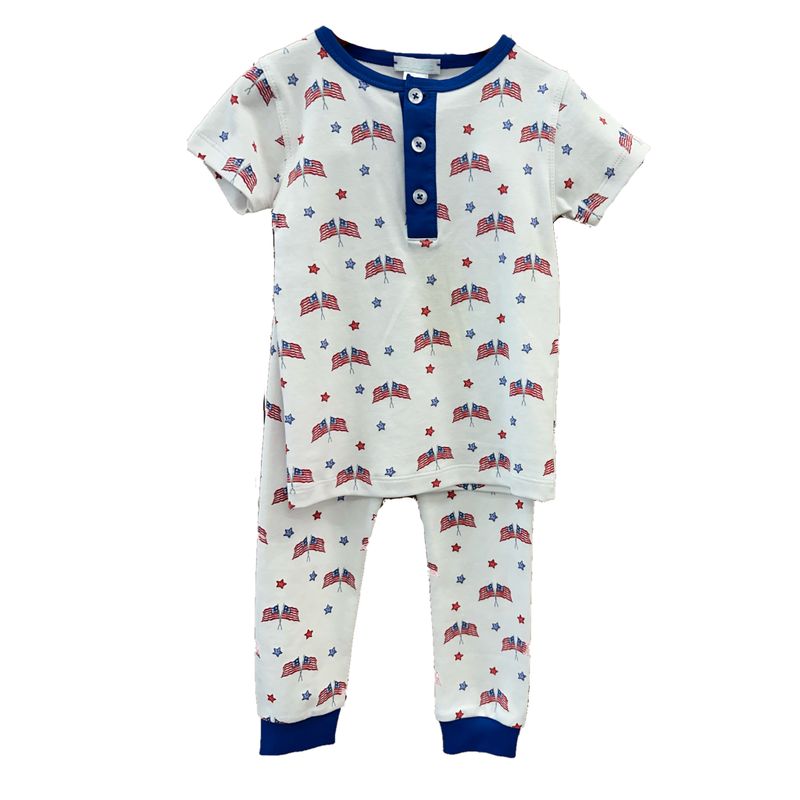 Boys Flag Pima Short Sleeve Pant Set