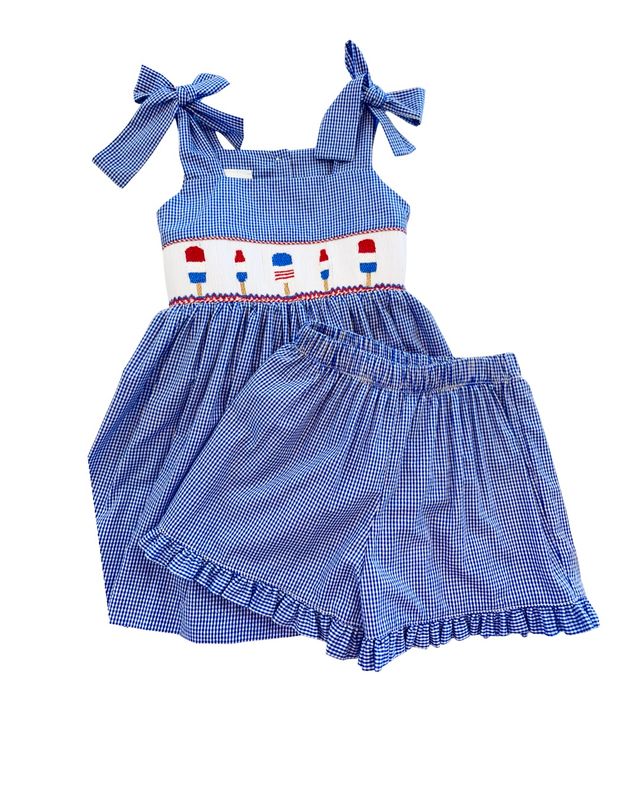 Popsicle Girls Smocked Short Set