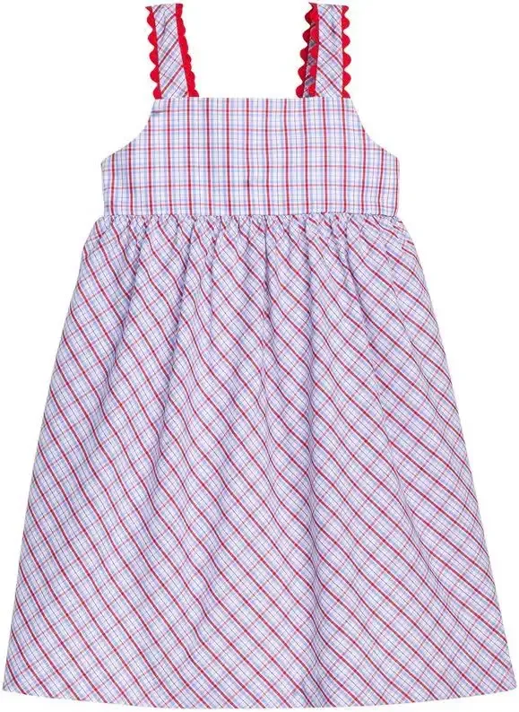 Evie Dress in Patriotic Plaid