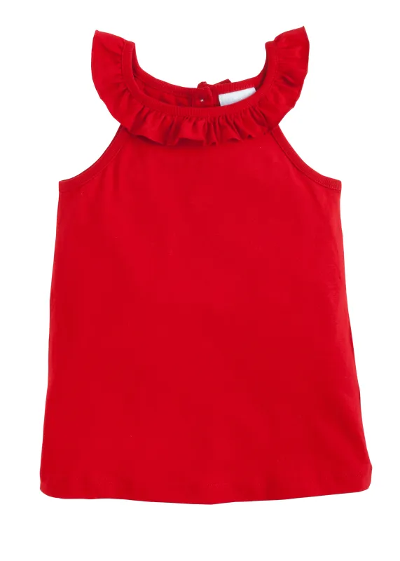 Ruffled Tank in Red