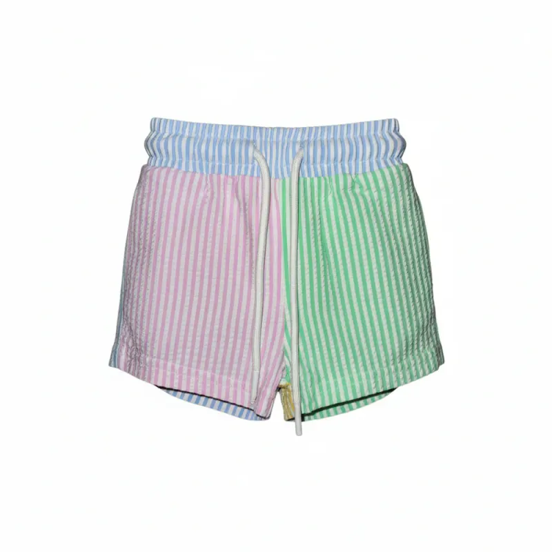 Multi Stripe Boys Swim Trunk w/Liner