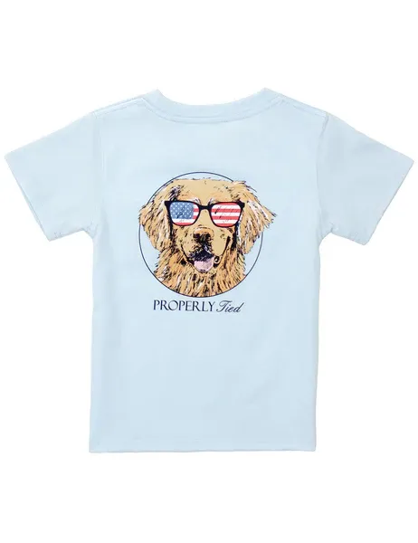 Patriot Dog Periwinkle Short Sleeve T-Shirt