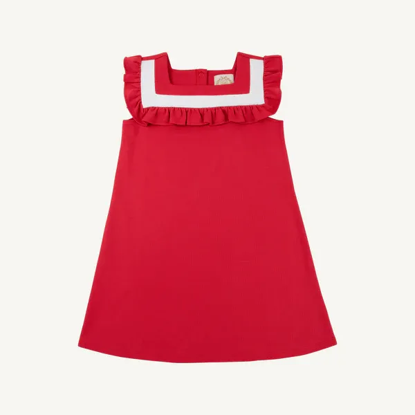 Darla Dress in Richmond Red/Worth Ave White