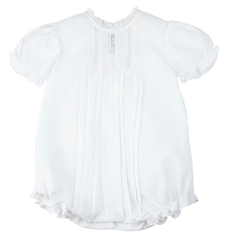 Pintucks and Lace Bubble in White