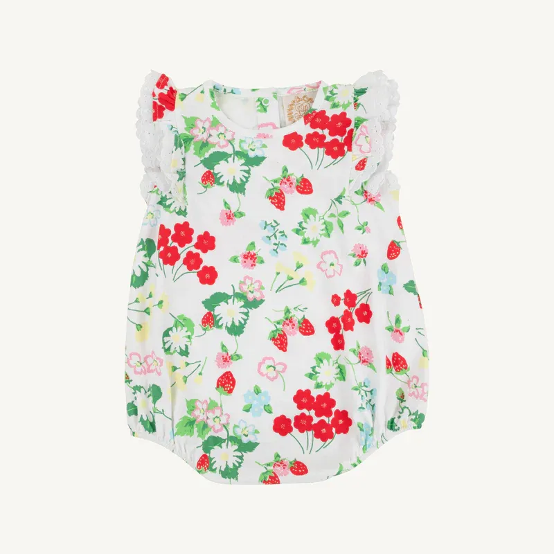 Ruehling Ruffle Bubble in Berry Sweet/Worth Ave White